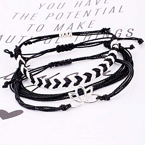Softones VSCO String Wave Bracelets for Women Girls Handmade Colorful Waterproof Adjustable Braided Beach Bracelet Set for Women - Image 3